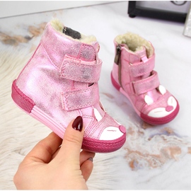 Pink insulated girls' boots Kornecki 6583 1