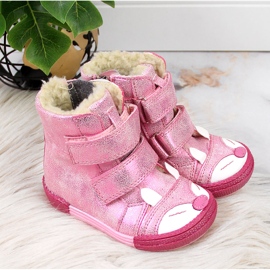 Pink insulated girls' boots Kornecki 6583 2