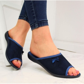 Women's home slippers, navy blue and blue Befado 1