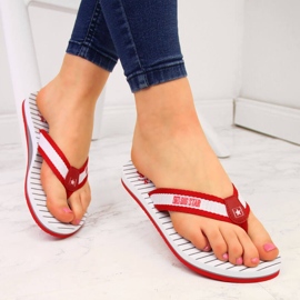 Red Big Star DD274A249 women's red beach flip-flops 1