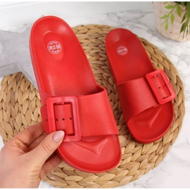 Women's red foam beach slippers Big Star FF274A385 2