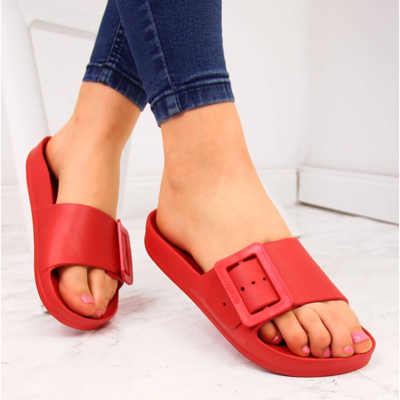 Women's red foam beach slippers Big Star FF274A385 1