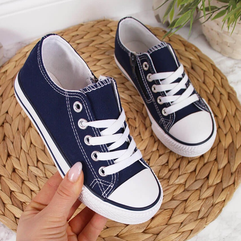 Atletico navy blue children's low-zip sneakers 1 Atletico navy blue children's low-zip sneakers 1