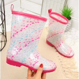 T.Sokolski Girls' galoshes with white stars by T. Sokolski pink multicolored 1