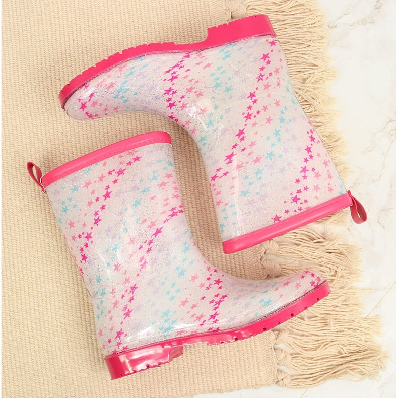 T.Sokolski Girls' galoshes with white stars by T. Sokolski pink multicolored 2