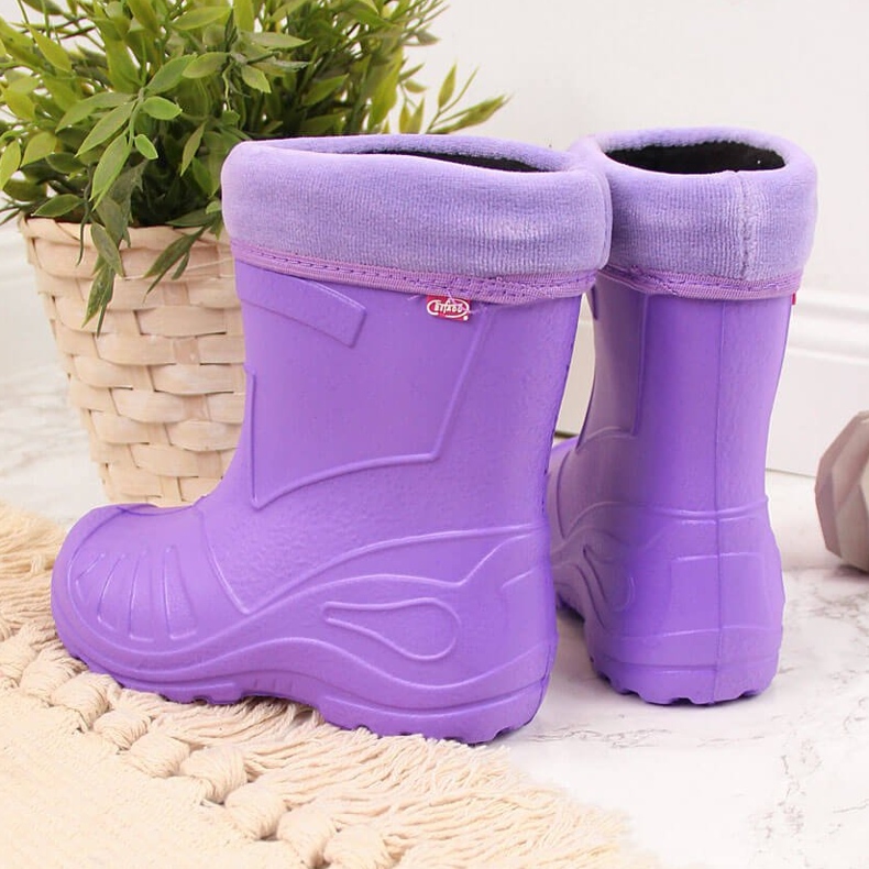 Girls' snow boots with a purple Befado sock 2