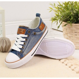 American Club navy blue children's low sneakers 2