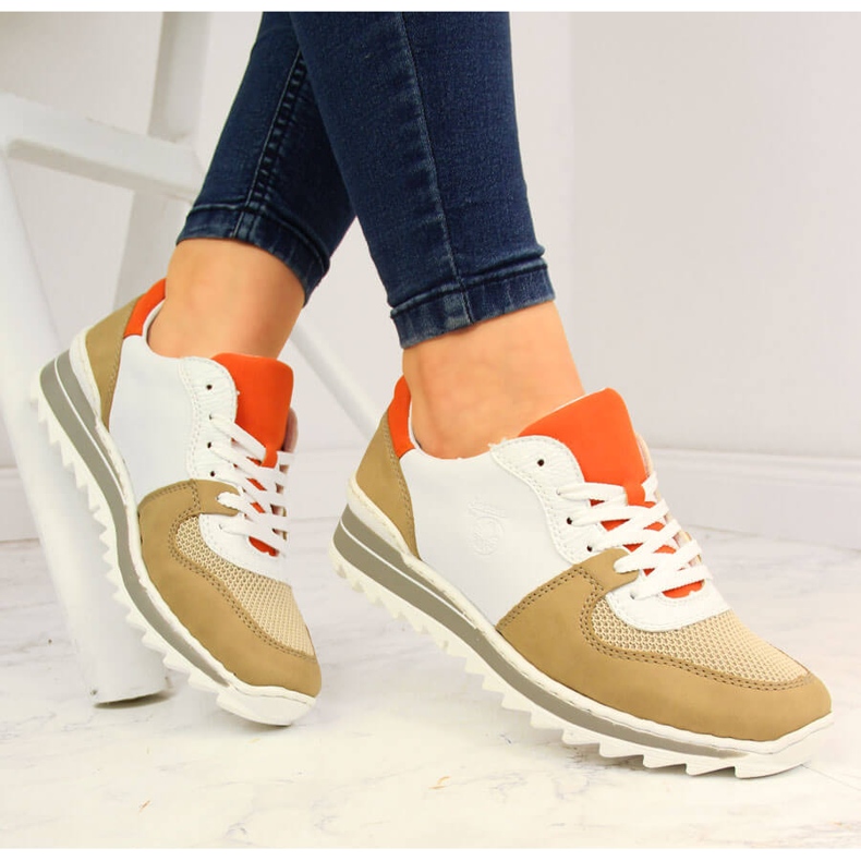 Women's sports shoes white and beige Rieker M6910 1 Women's sports shoes white and beige Rieker M6910 1