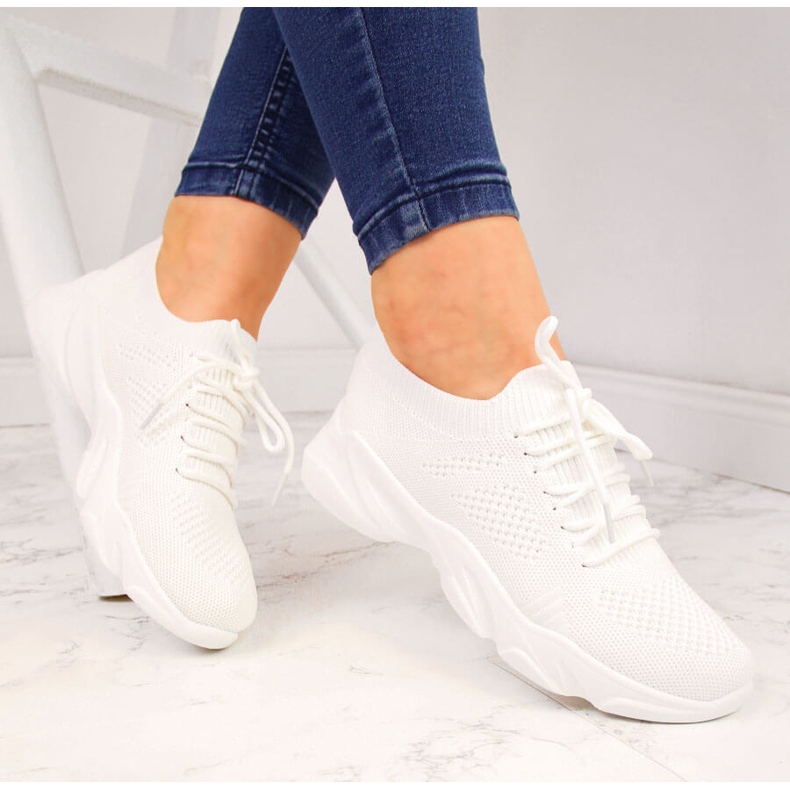 White Filippo women's socks sports shoes 1