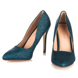 Ideal Shoes Glitter pumps on a pin blue 1 Ideal Shoes Glitter pumps on a pin blue 1