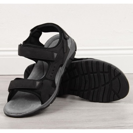 Black American Club men's sports sandals with velcro 1