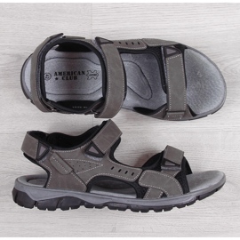 Gray American Club men's sport sandals with velcro grey 1