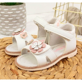 American Club white velcro sandals for girls 2