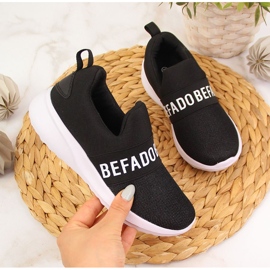 Black Befado children's sports shoes slip on 1