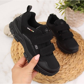 Black American Club waterproof Velcro waterproof children's trekking shoes 1