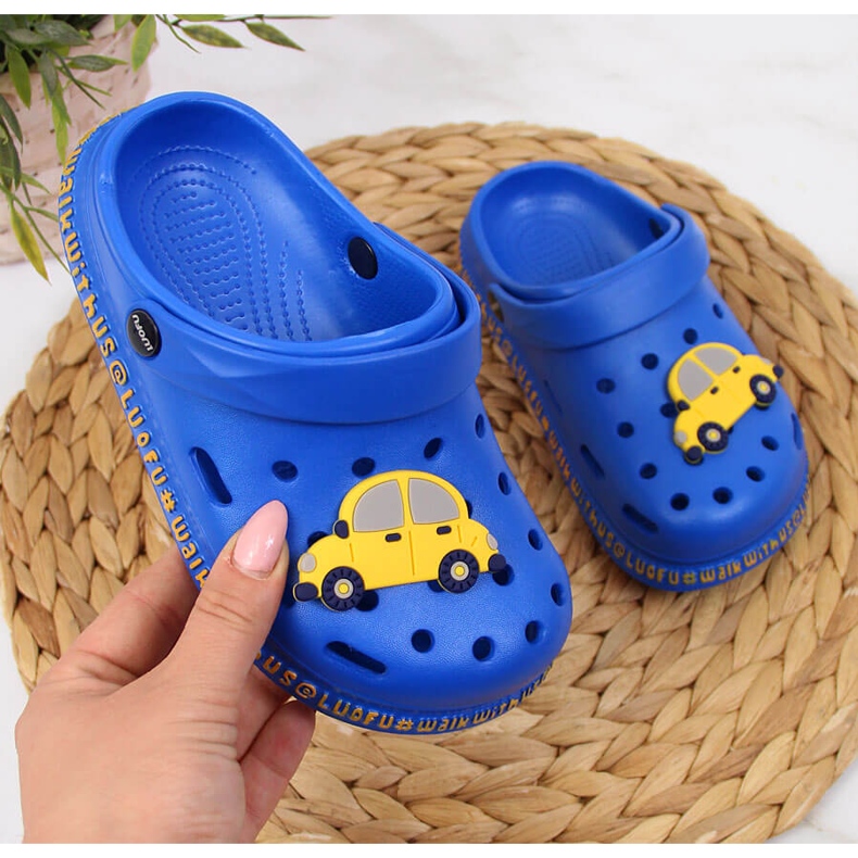Boys' foam slippers for the Atletico blue swimming pool 1