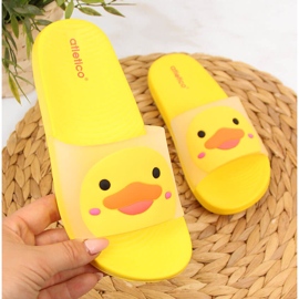 Yellow Atletico children's slippers for the pool 2