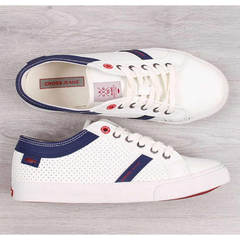 Men's low-top eco leather white sneakers Cross Jeans II1R4005C 1