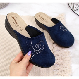 Women's home slippers on wedges navy blue Inblu 2