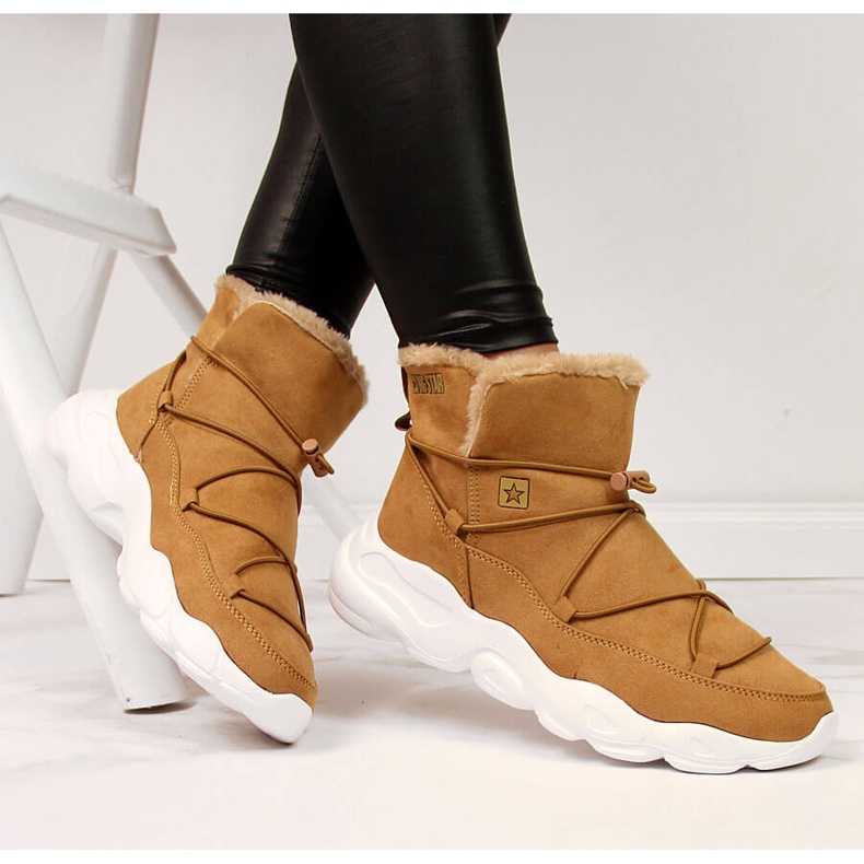 Women's snow boots camel Big Star II274266 brown 1