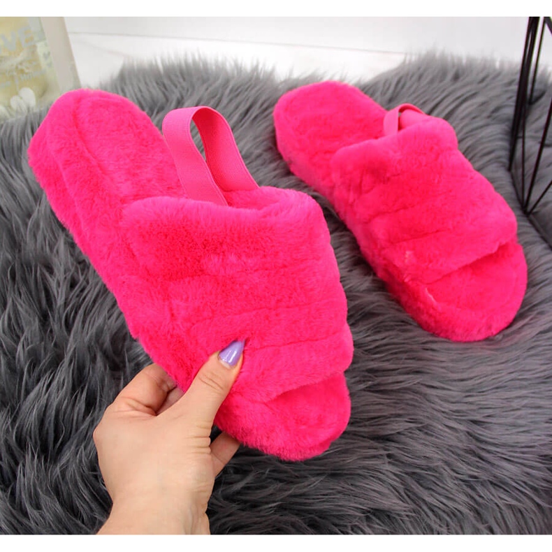 Pink Seastar domestic fur women's slippers 2 Pink Seastar domestic fur women's slippers 2