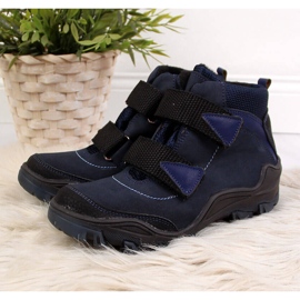 Boys' trappers with velcro navy blue Kornecki 6394 2 Boys' trappers with velcro navy blue Kornecki 6394 2