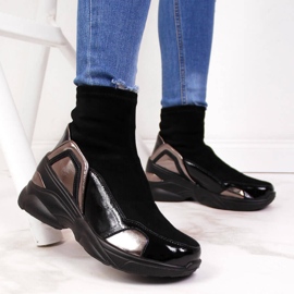 Women's sneakers, wedge heels black T.Sokolski 2