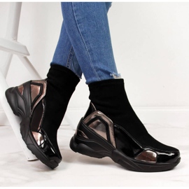Women's sneakers, wedge heels black T.Sokolski 1