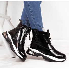 Women's black patent leather sneakers T.Sokolski 1
