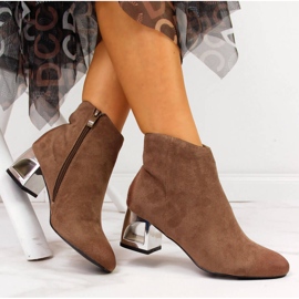 T.Sokolski Brown women's boots with decorative heels by T. Sokolski 1 T.Sokolski Brown women's boots with decorative heels by T. Sokolski 1