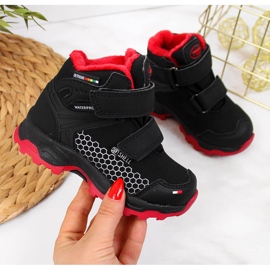 Boys' black velcro waterproof snow boots American Club 1