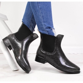 Black and silver women's galoshes, black and silver T.Sokolski 1