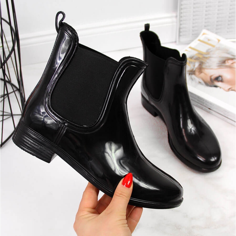 Women's galoshes black lacquered Jodhpur boots T.Sokolski 2 Women's galoshes black lacquered Jodhpur boots T.Sokolski 2