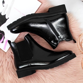 Black Sergio Leone insulated black lacquered Chelsea boots 2