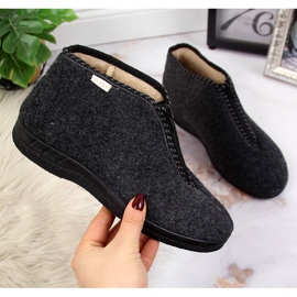 Women's home slippers, insulated with a zipper, gray Cloxx grey 2