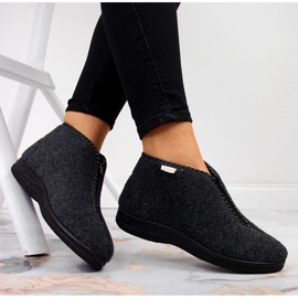 Women's home slippers, insulated with a zipper, gray Cloxx grey 1