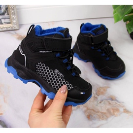 American Club black waterproof trekking snow boots blue 1 American Club black waterproof trekking snow boots blue 1