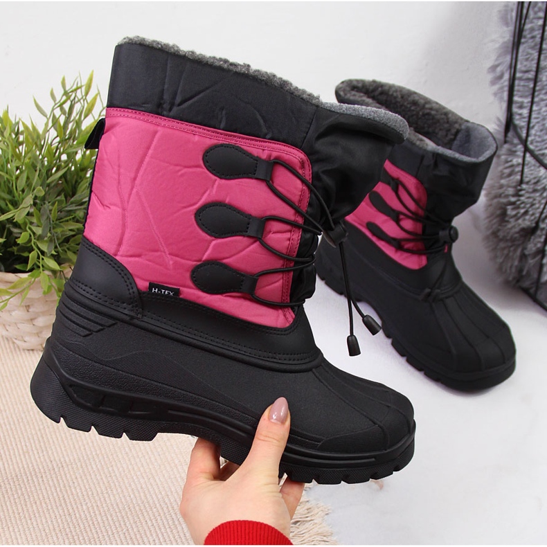 Women's waterproof insulated snow boots pink Gallop black 1 Women's waterproof insulated snow boots pink Gallop black 1