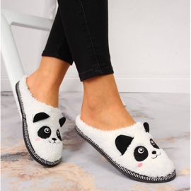 Women's slippers domestic pets panda Galop white 1
