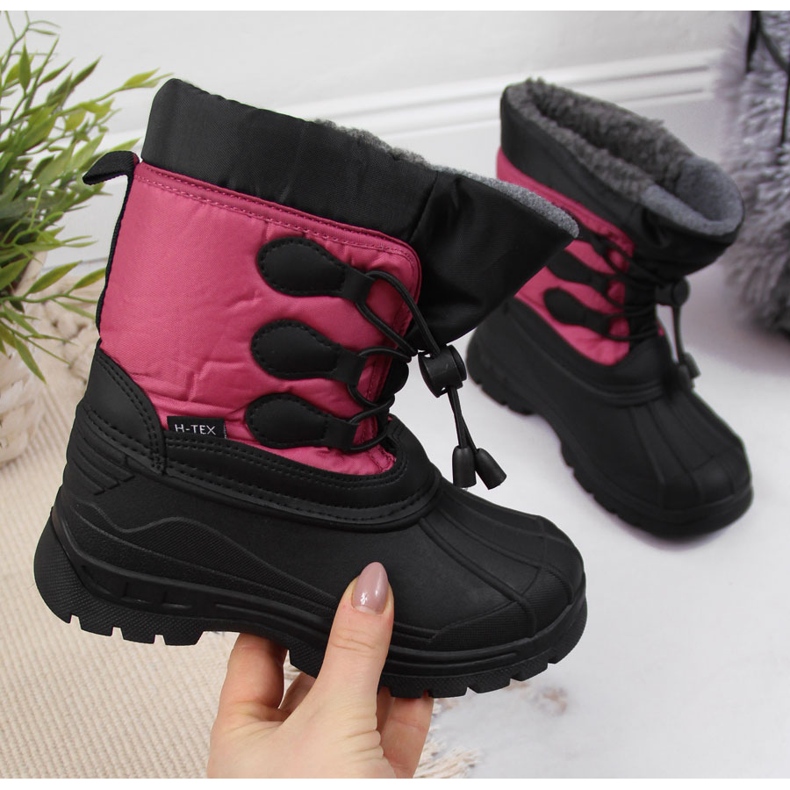 Insulated children's snow boots pink Gallop black 1