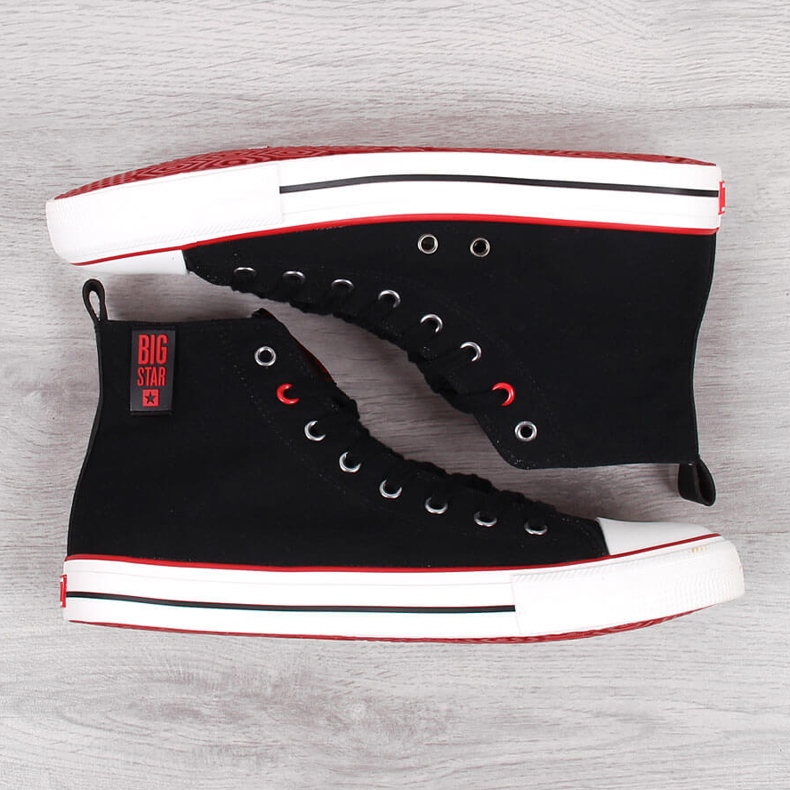 High-top black textile men's sneakers Big Star JJ174065 2