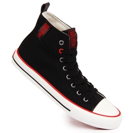 High-top black textile men's sneakers Big Star JJ174065 1