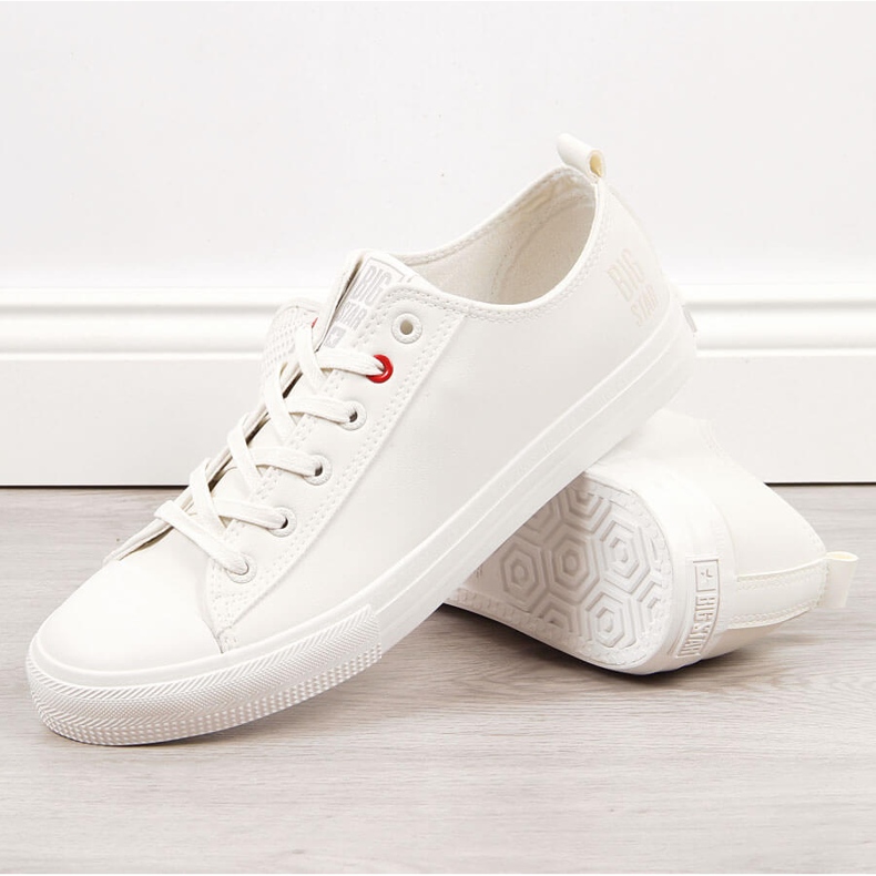 Men's white eco-leather low-top sneakers Big Star JJ174006 2