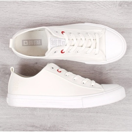 Men's white eco-leather low-top sneakers Big Star JJ174006 1