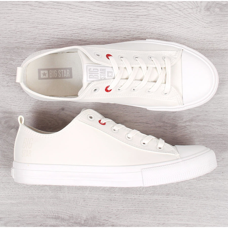 Men's white eco-leather low-top sneakers Big Star JJ174006 1