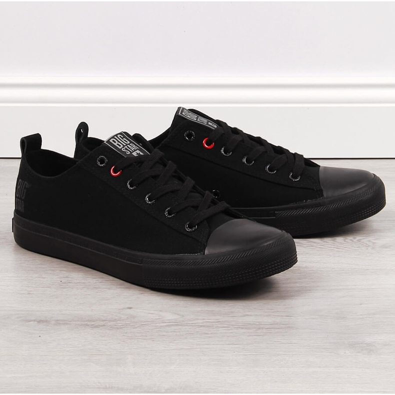 Men's black textile low sneakers Big Star JJ174003 1