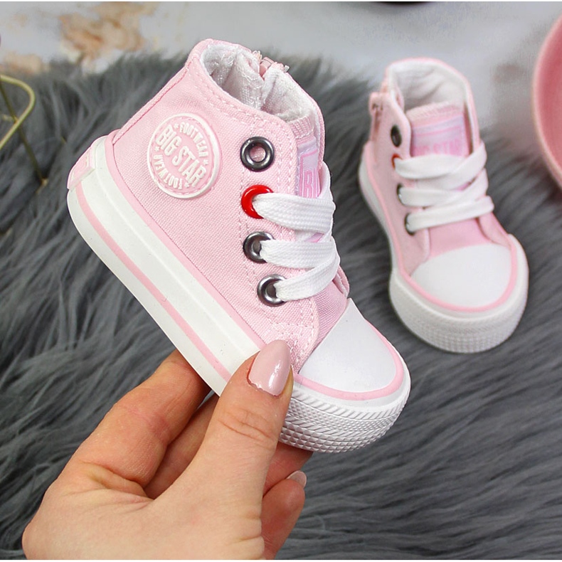 Girls' high-top pink sneakers Big Star HH374191 1 Girls' high-top pink sneakers Big Star HH374191 1