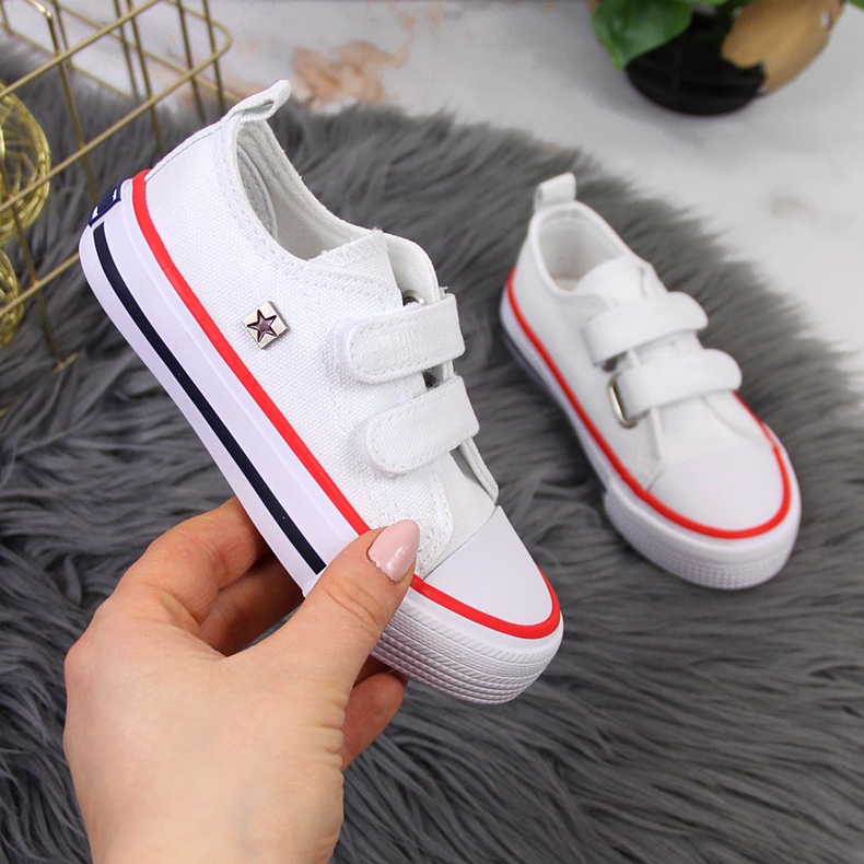 White Velcro children's sneakers Big Star HH374095 1