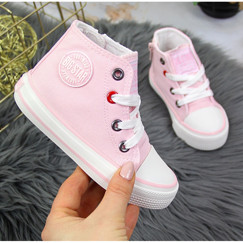 Girls' sneakers with zipper Big Star HH374087 pink 1 Girls' sneakers with zipper Big Star HH374087 pink 1
