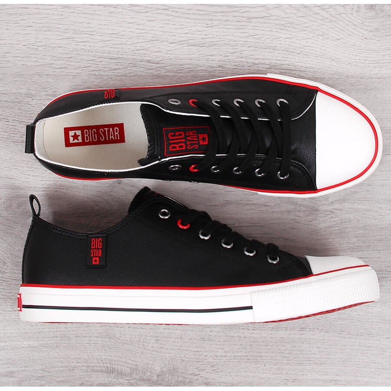 Men's low-top black eco-leather sneakers Big Star JJ174068 2